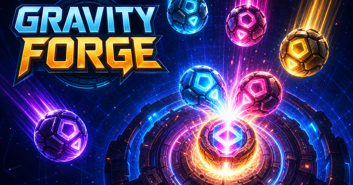 Energy cores merging inside a neon gravity forge